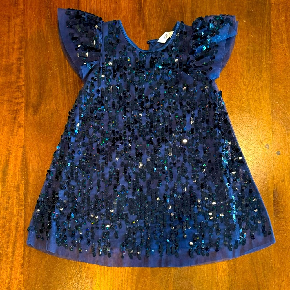 Sequined midnight blue dress